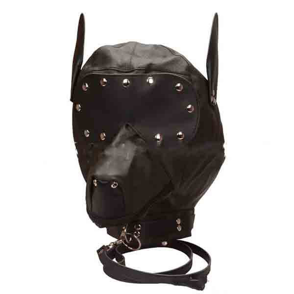 máscara pet bdsm com puxador