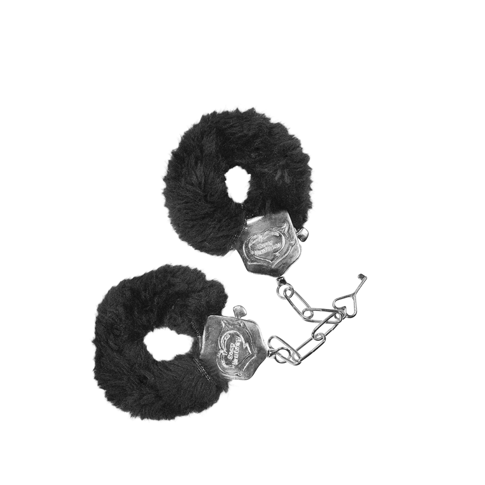 Algemas De Metal Com Pelúcia Preta