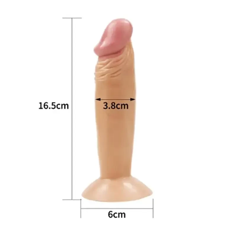Pênis Realístico Extra Macio Com Ventosa Mede 16.5 x 3.8 cm. Penetráveis 15cm