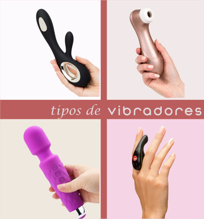 foto montagem com quatro tipos de vibrador