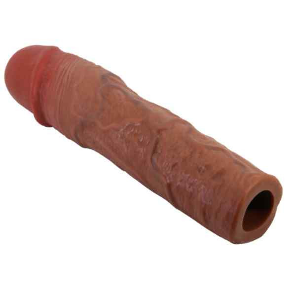 capa peniana cyberskin extensora na cor marrom