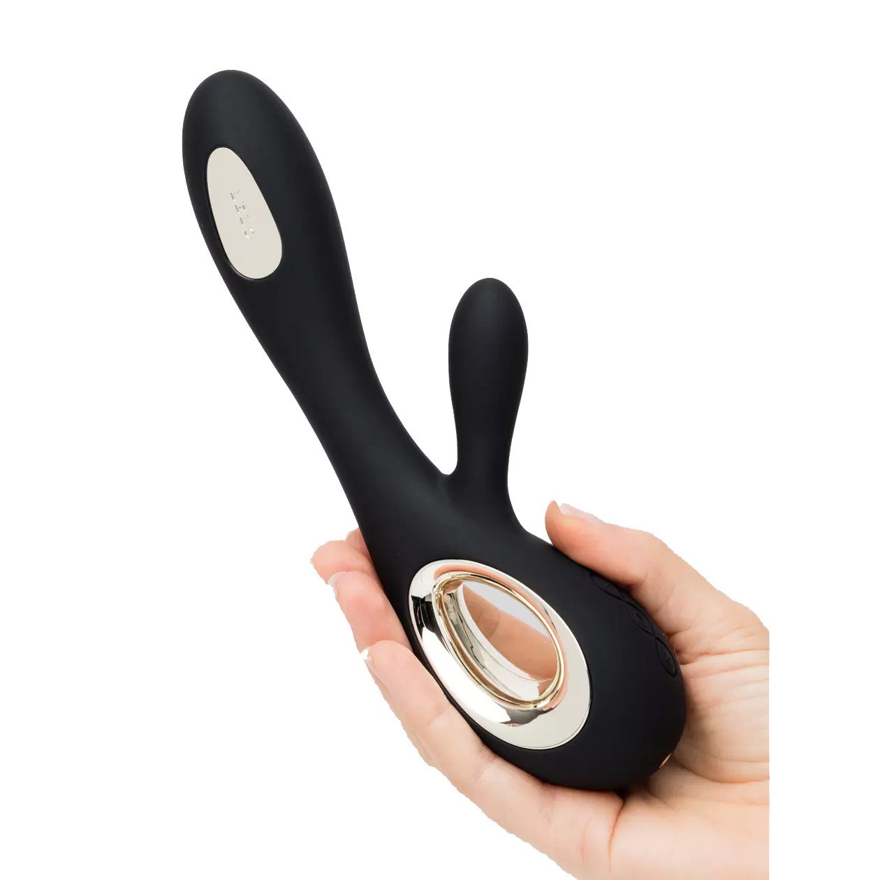 Imagem de mão segurando vibrador soraya wave lelo