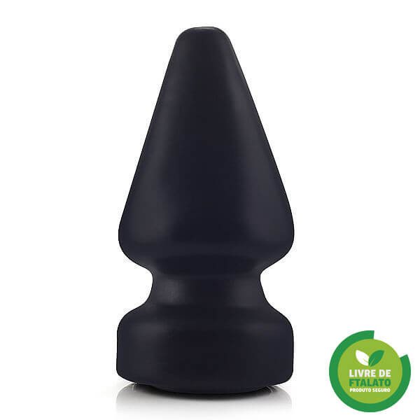 Plug Anal Preto Imenso Ventosa 24cmx11cm