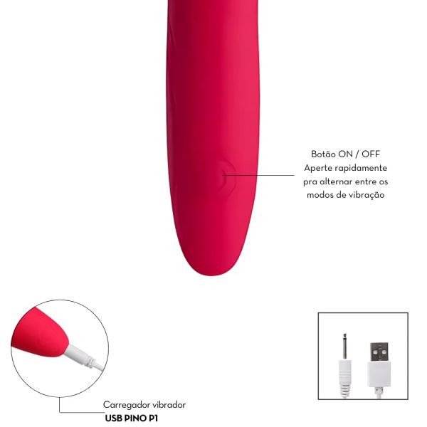 vibrador ponto g recarregavel demonstrativo encaixe cabo carregador