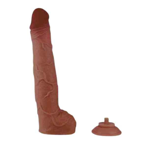 Dildo Com Ventosa Removível Dupla Camada Cyberskin MARROM