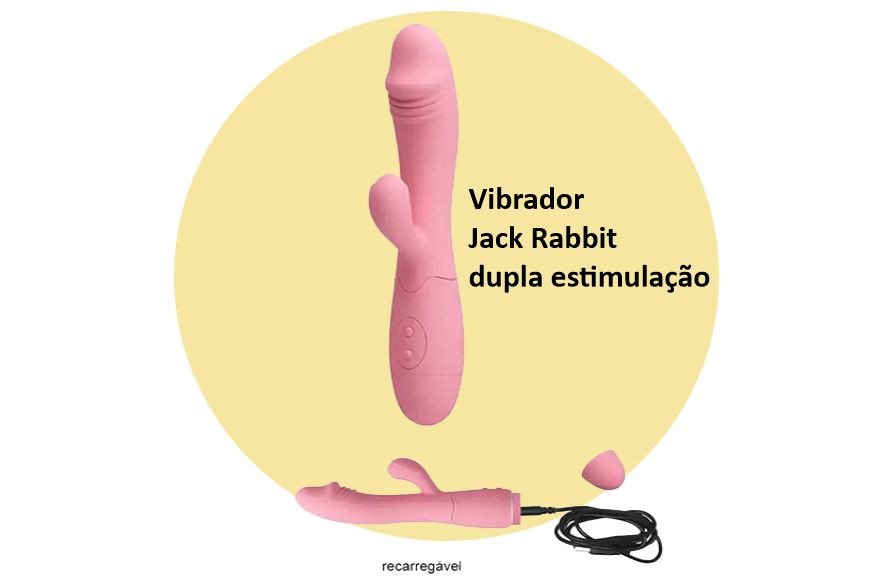 vibrador estilo jack rabbit na cor rosa