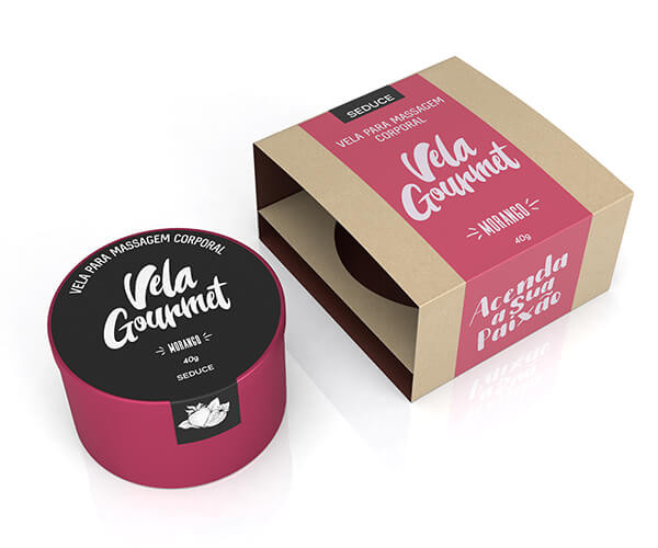Vela De Massagem. Beijável. Sabor Morango. 40g