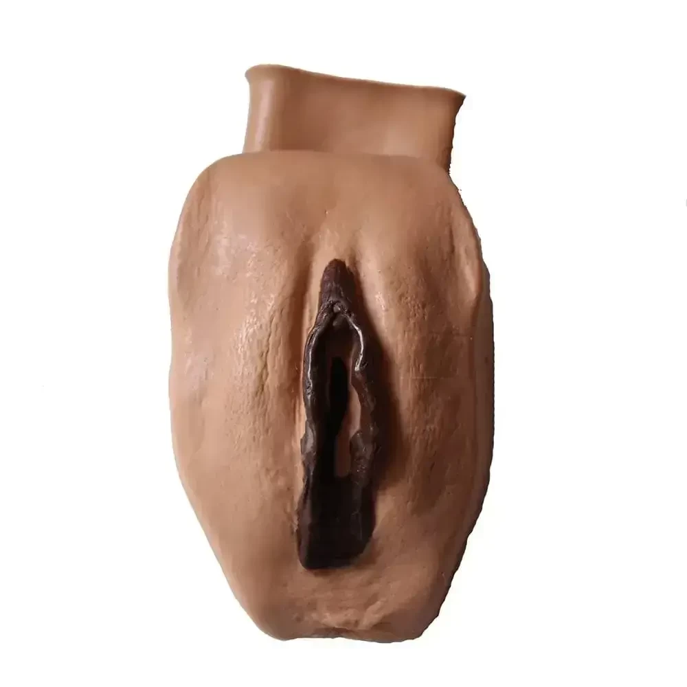 Masturbador Masculino Vagina De Borracha Cor Marrom