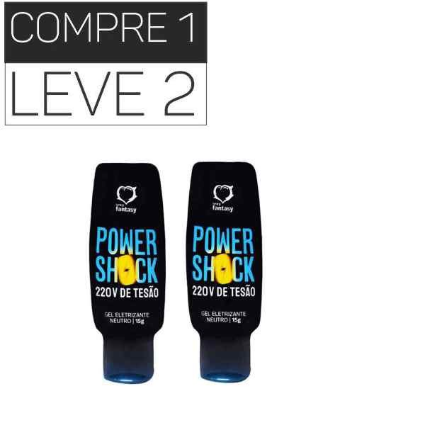 Compre 1 Leve 2 Power Shock 220V Tesão Vibrador Líquido Unissex Sem Sabor