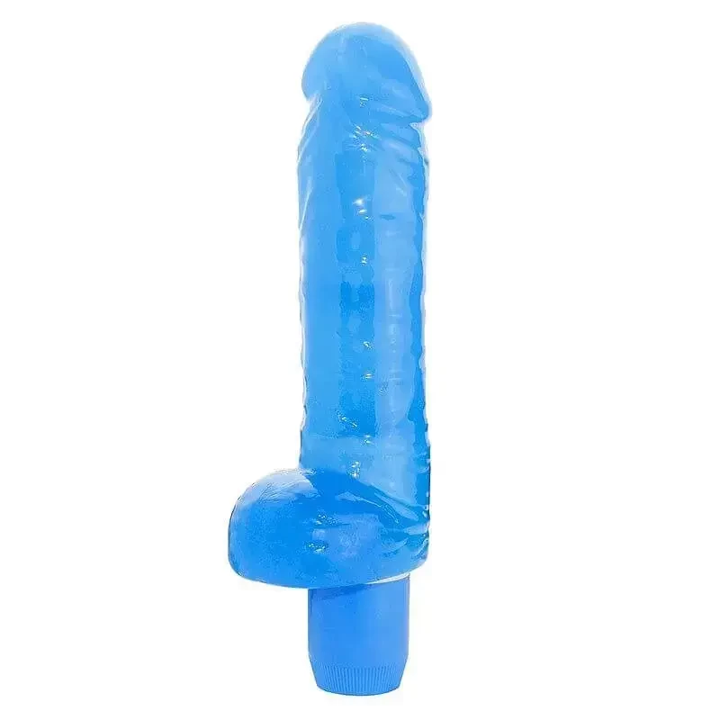 Pênis De Silicone Com Vibração. Dildo Azul 14x4 Penetráveis