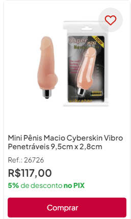 mini penis vibrador em cyberskin 