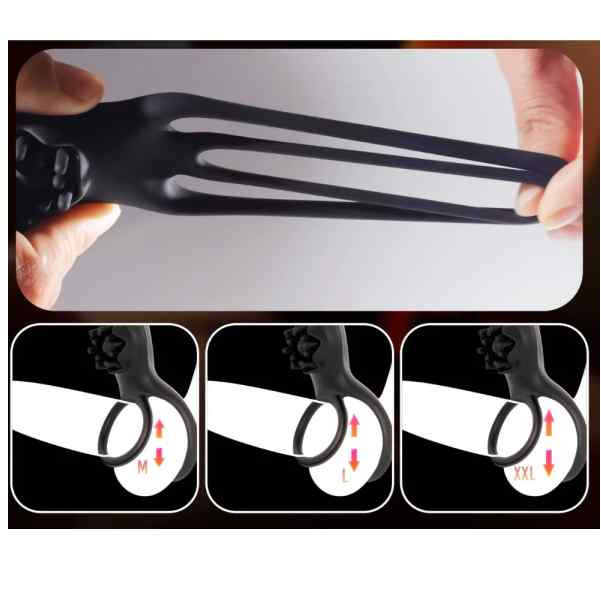 demonstração flexibilidade e uso anel peniano de silicone recarregavel