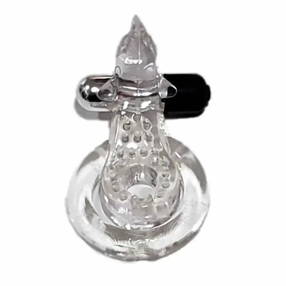 Anel Peniano Duplo Com Estimulador Vibratório. Silicone Transparente