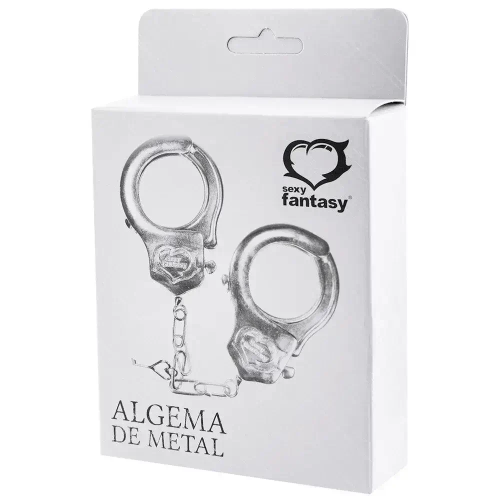 Imagem da embalagem das algemas de metal prata pontas arredondadas