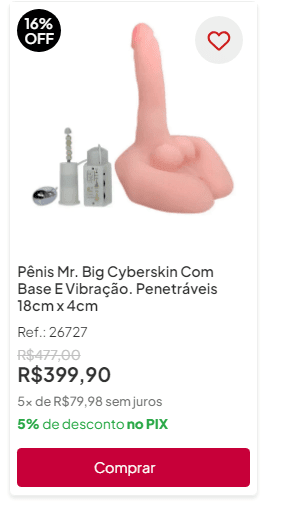 penis vibrador mr big em cyberskin