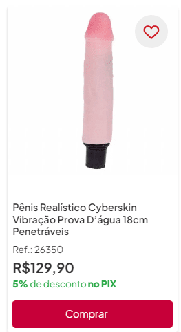 penis cyberskin com vibração tamanho 18cm