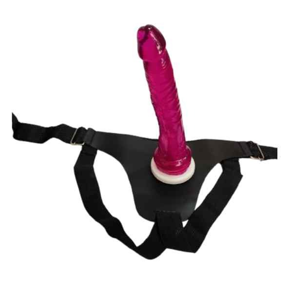 Kit Cinta Com Pinto Realístico Fino Iniciação Cor Cereja Translúcida Penetráveis 16cm x3 cm