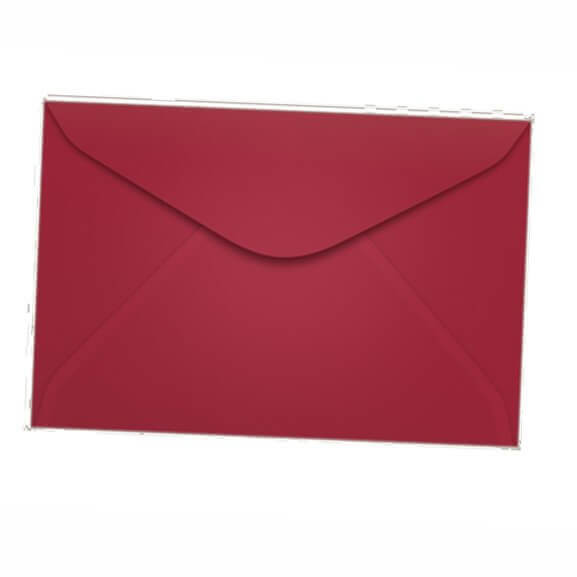 envelhope vermelho com cartão para cesta