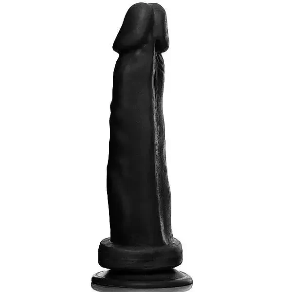 Imagem de um pênis preto de borracha com ventosa