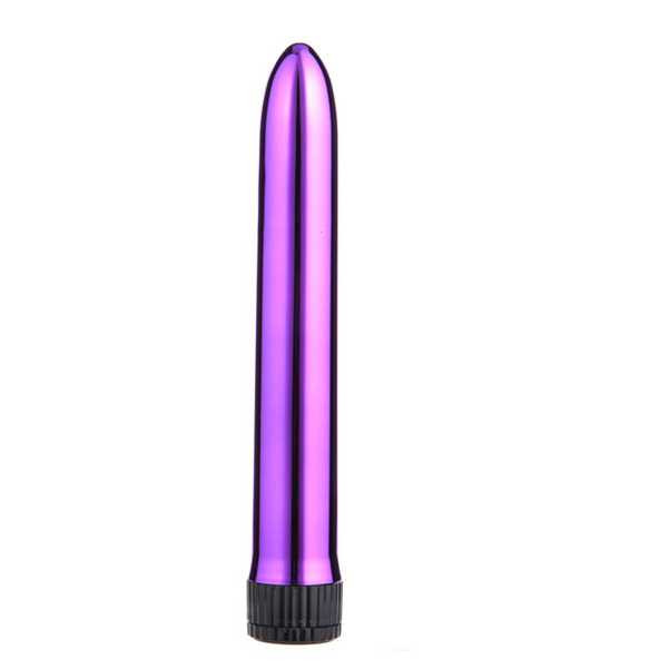 vibrador 18cm metalizado liso roxo