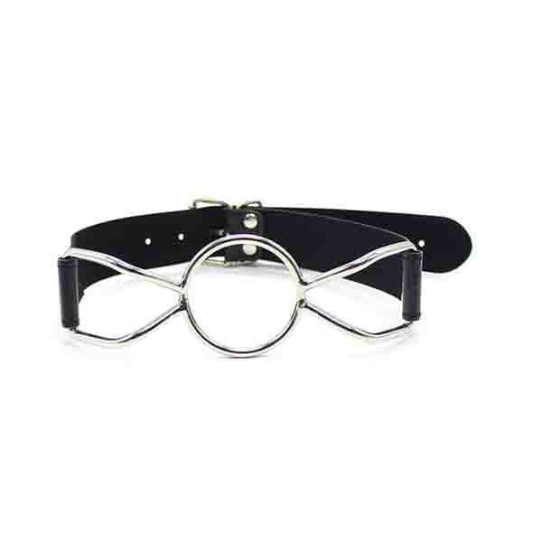 Mordaça Aranha Spider Gag Ajustável BDSM Metal e Couro Sintético Ajustável 4,5 cm
