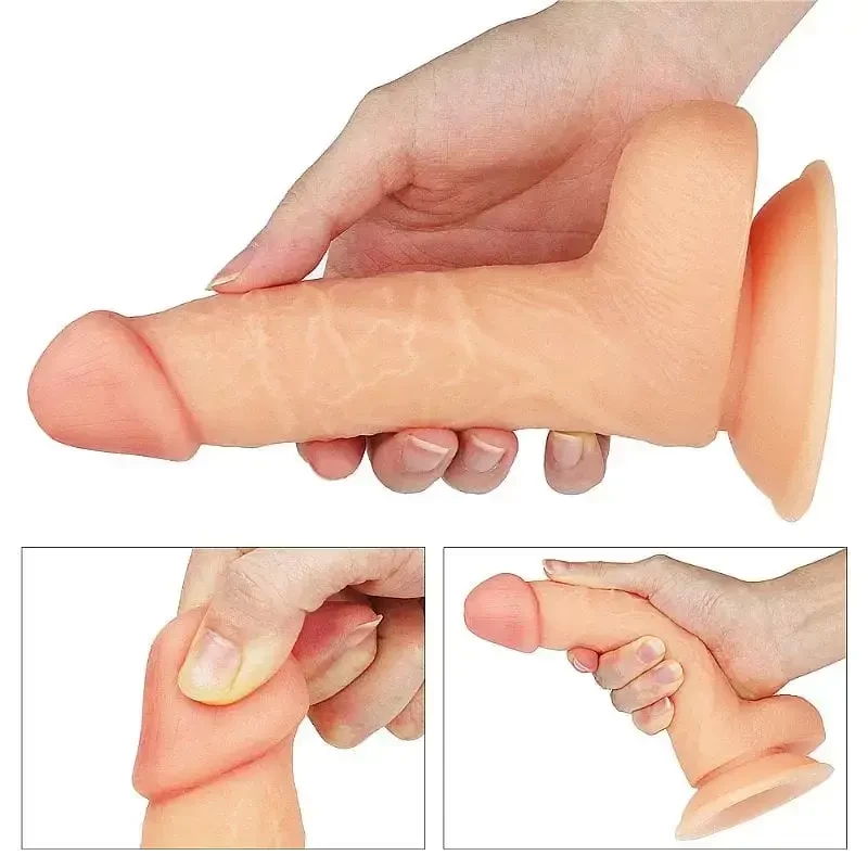 Pênis Dildo Realístico Ultra Macio Ventosa 19cm x 3,6cm Penetráveis 14,5cm