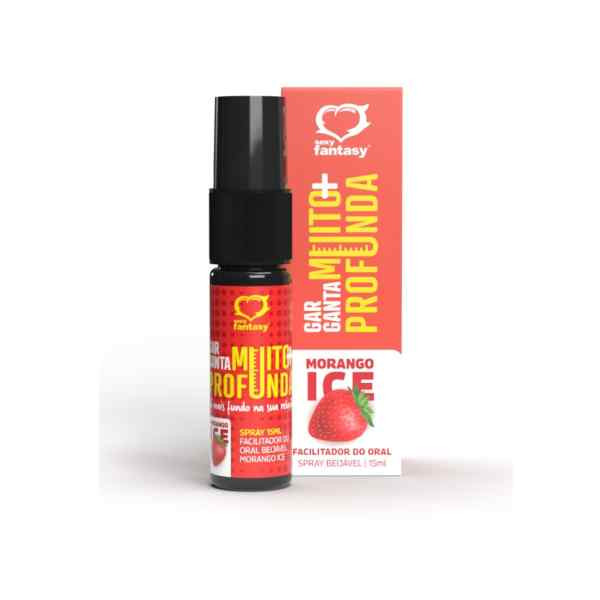 Spray Beijável Garganta Muito Mais Profunda Morango Ice 15ml