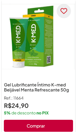 lubrificante beijável sabor menta
