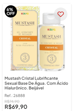 imagem de lubrificante mustash base água beijável