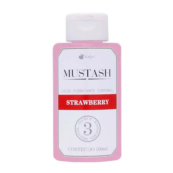 Gel De Morango Mustash Strawberry Beijável. Ideal para Sexo Oral Massageie o Corpo Inteiro