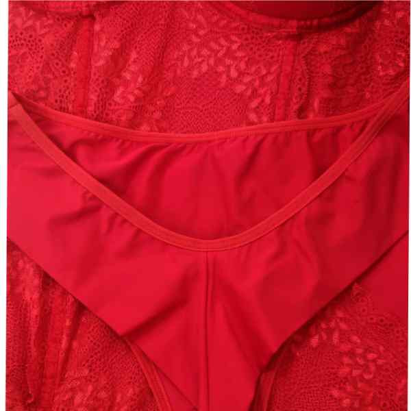 espartilho corselet vermelho detalhe do tecido