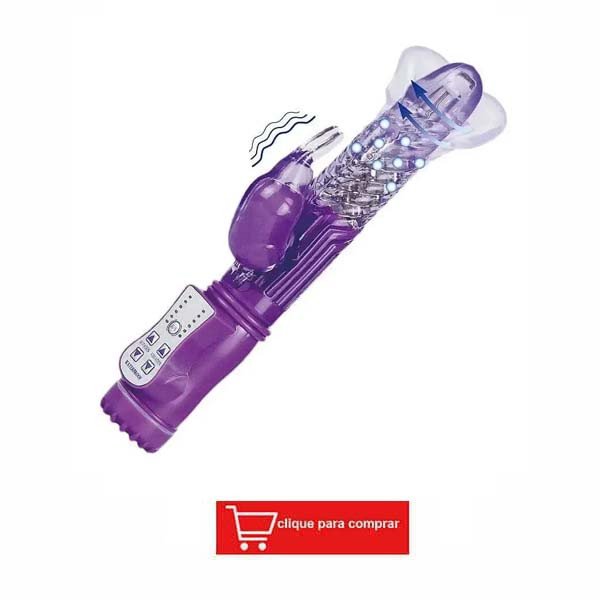 imagem vibrador jack rabbit recarregável roxo com botão de compra