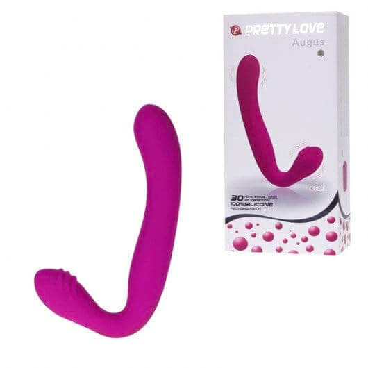 Vibrador Strapless Penetrador Duplo Recarregável 30 Vibrações