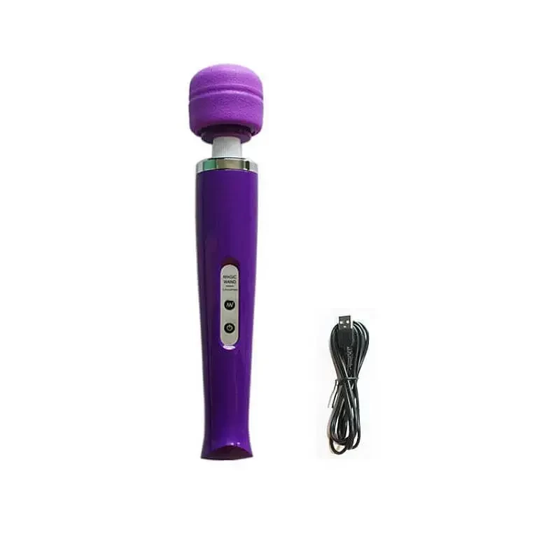 Imagem vibrador varinha magica 32 cm recarregável roxo