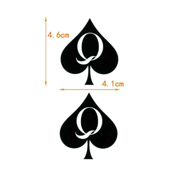 tatuagem temporaria dama de espadas com dimensões