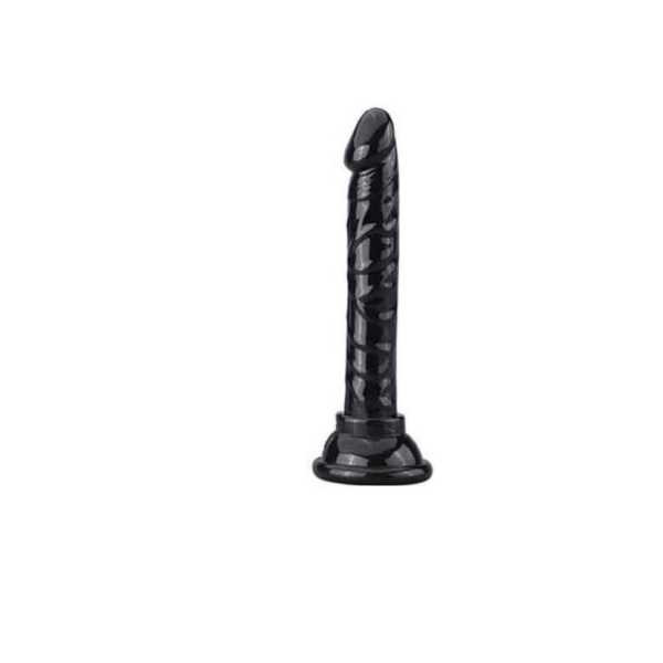 mini penis silicone transparente preto com ventosa 12cm