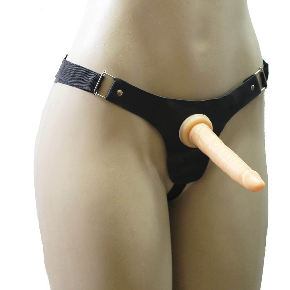 Kit Cinta Pênis Realístico Fino Iniciação Cor Bege Penetráveis 16cm x3 cm