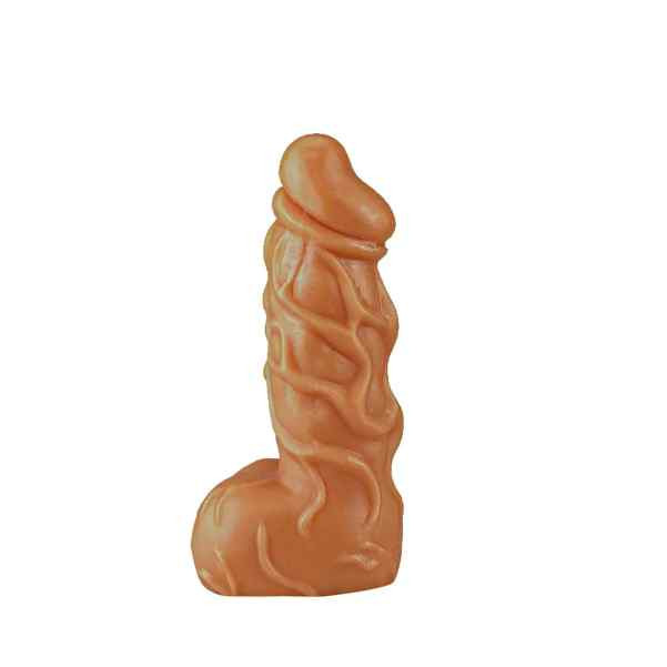 penis de borracha 14 cm com veias e testiculos