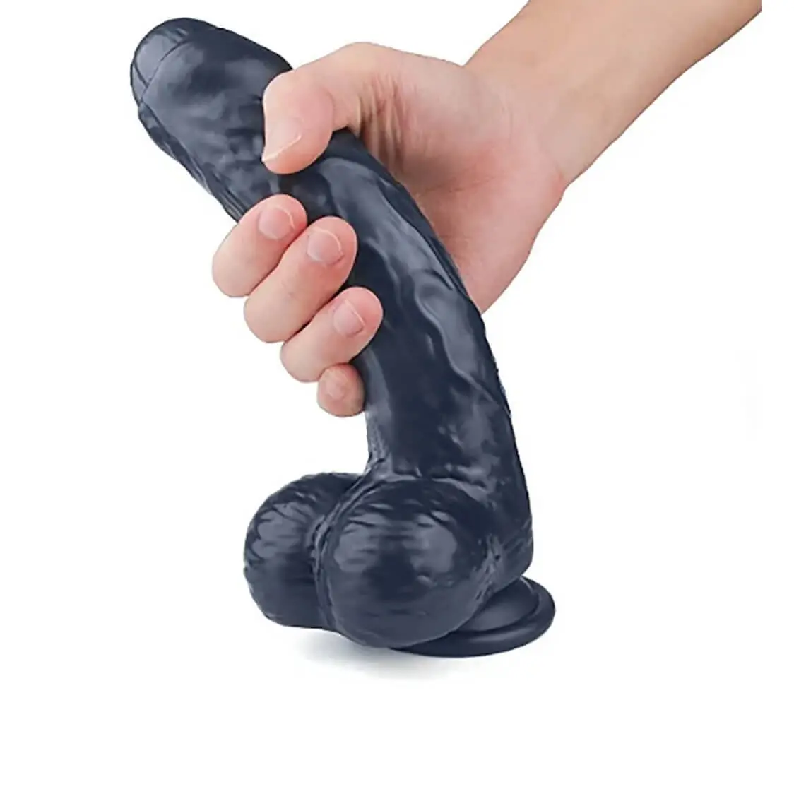 Pênis Realístico Preto Silicone Ventosa Penetráveis 16cm x 4cm