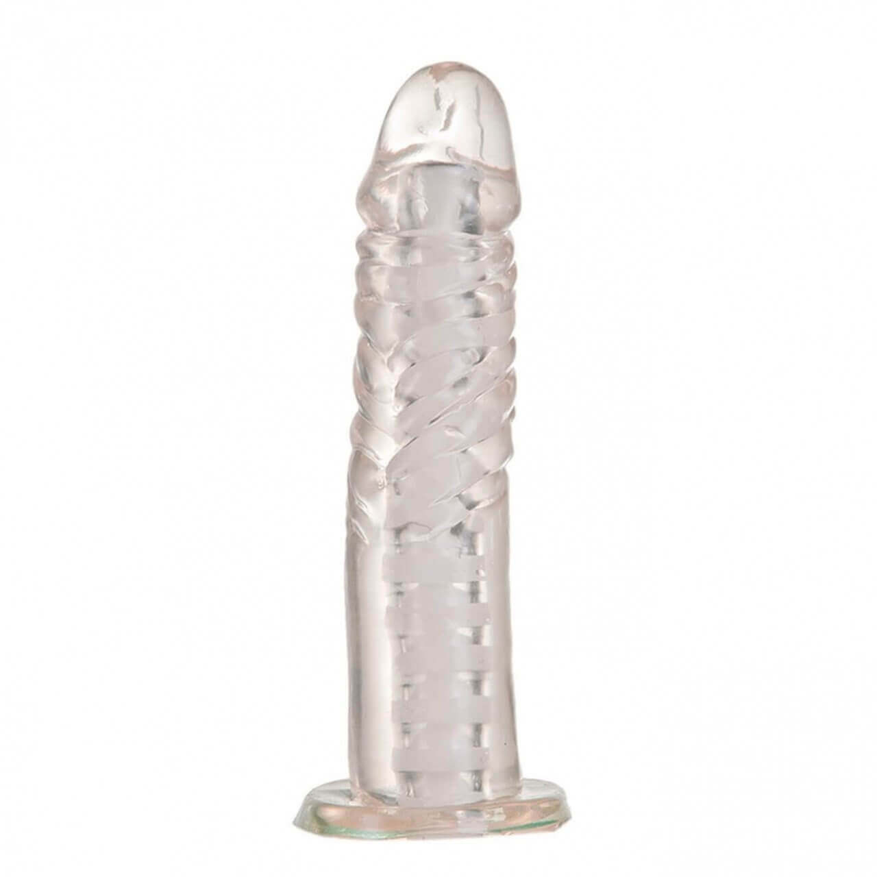 Pênis Articulado Silicone. Transparente Vértebra Interna 18x4cm