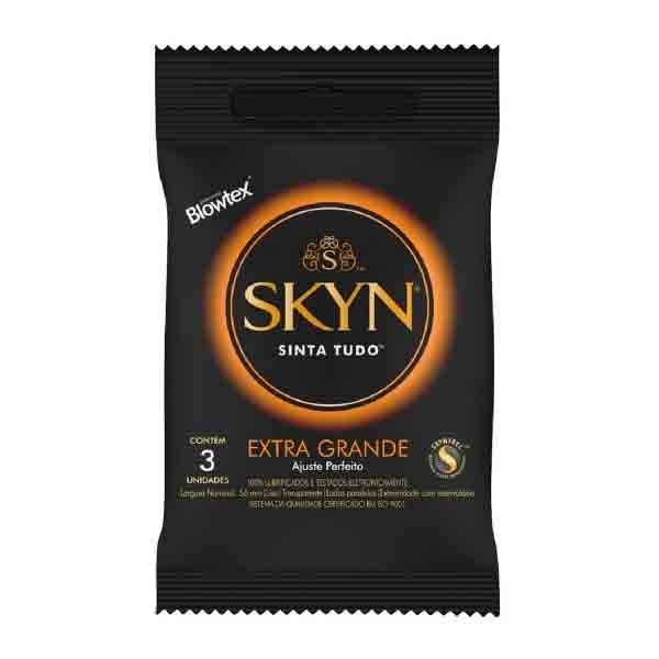 Preservativo Blowtex Skyn Extra Grande Embalagem Com 3 Unidades 56mm