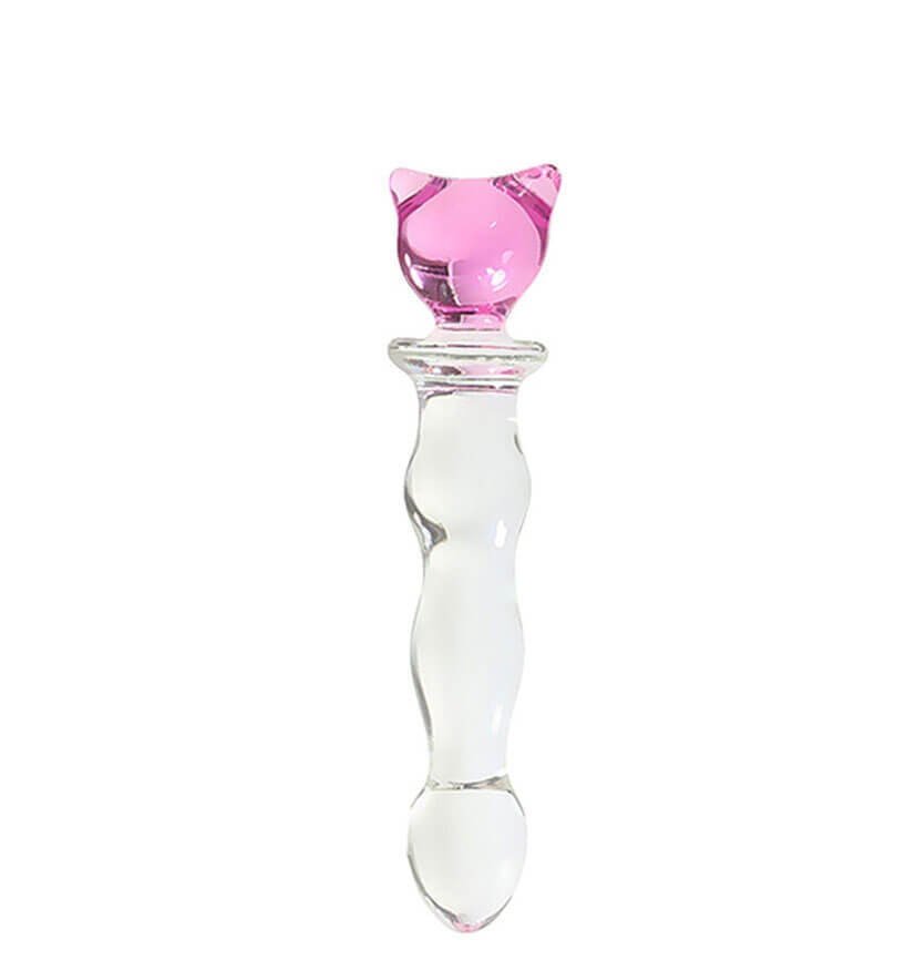 Plug Anal Em Vidro Com Puxador Em Formato De Urso Penetráveis 16,4 cm
