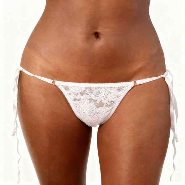 Calcinha De Amarrar Arregaça Branca. Tamanho Único. Com regulagem. Branca