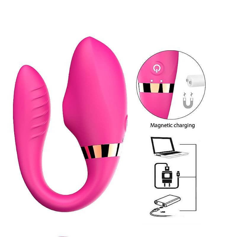 Imagem de vibrador casal com sugador clitóris