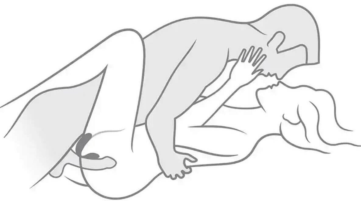 ilustração de casal usando vibrador para casal