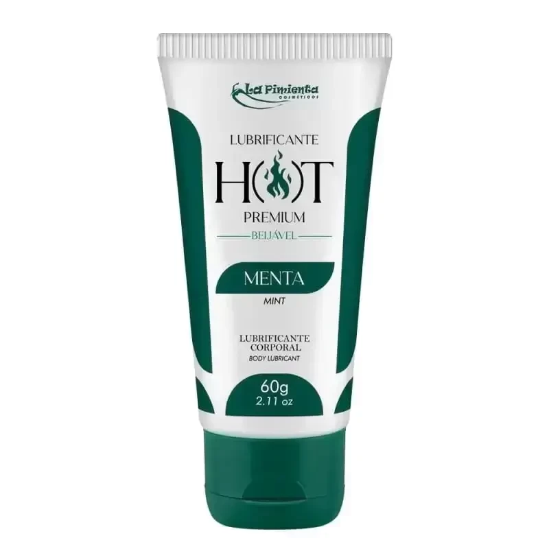 Lubrificante Para Sexo Sabor Menta. Gel Lubrificante Íntimo Premium Beijável Aquece Menta 60g