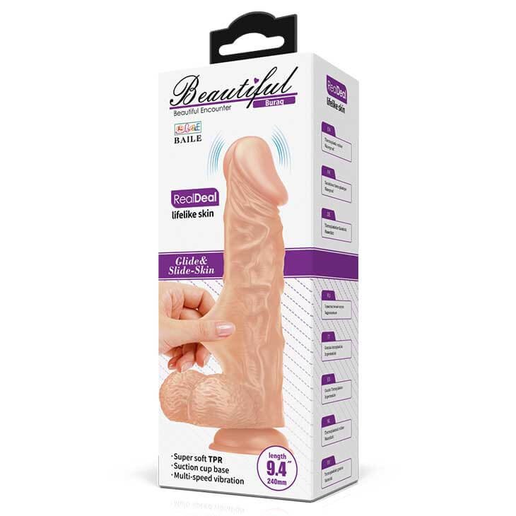 Pênis Vibrador Grande. Buraq Baile. 25cm x5cm. Penetráveis 19cm