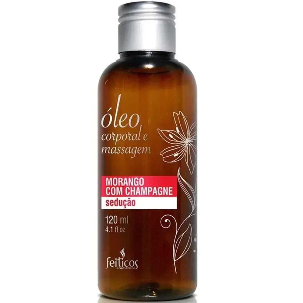 Óleo De Massagem Afrodisíaca Morango Com Champagne 120 ml