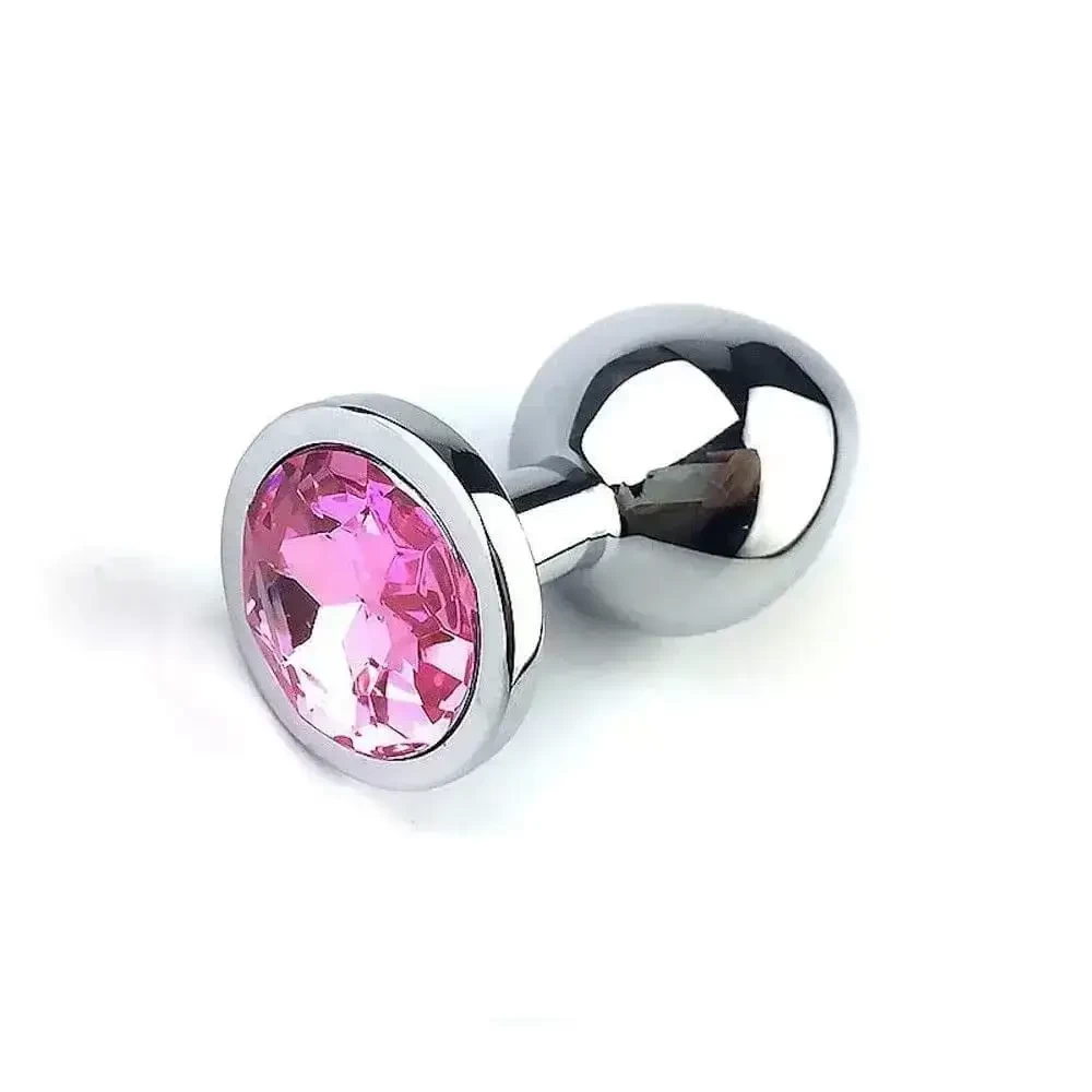 Plug Anal Bola Metal Joia Pink P Iniciantes