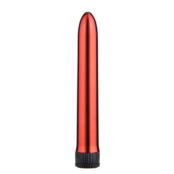 vibrador 18cm metalizado liso vermelho